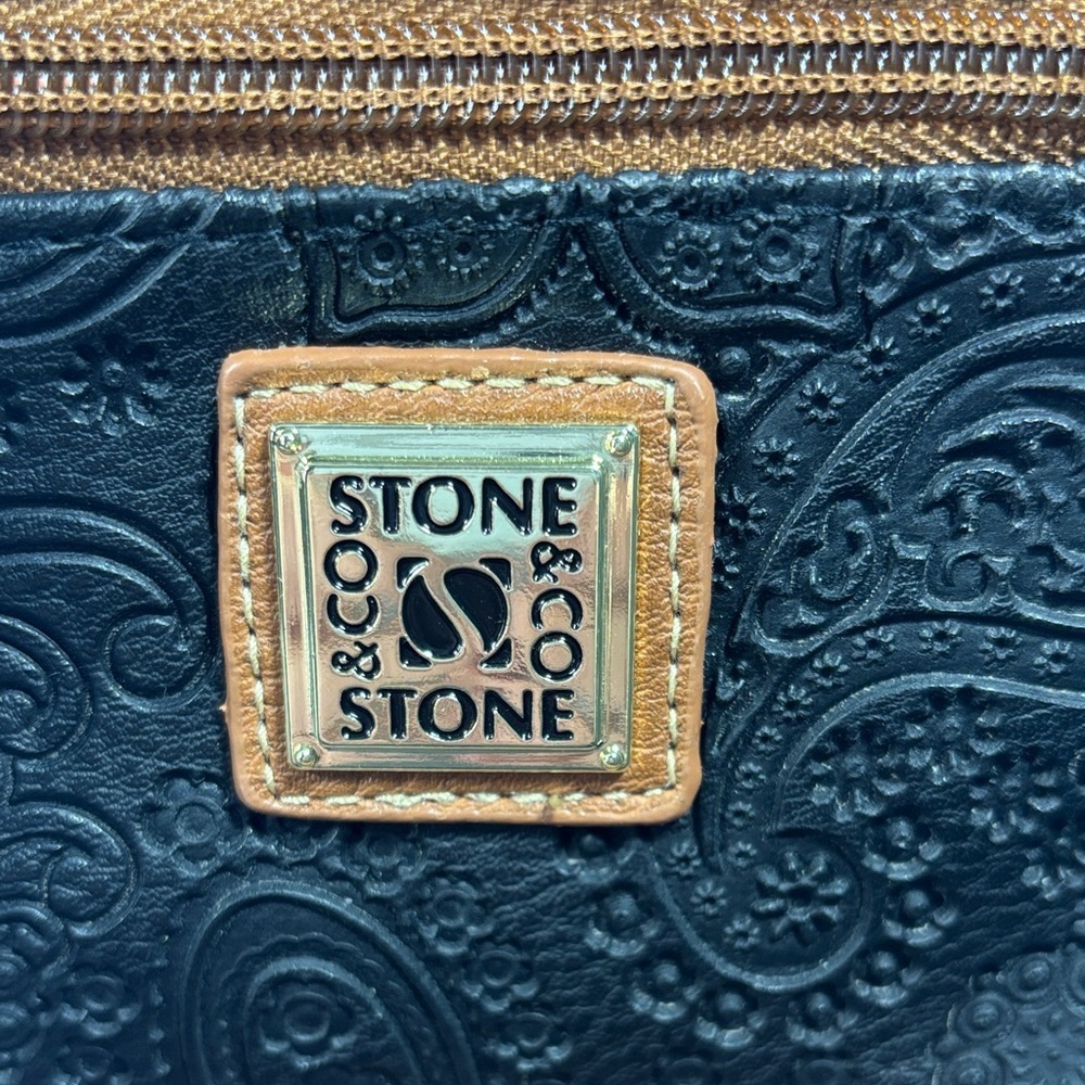 Stone & Co. Black and Tan Embossed Crossbody Bag - Picture 2 of 11